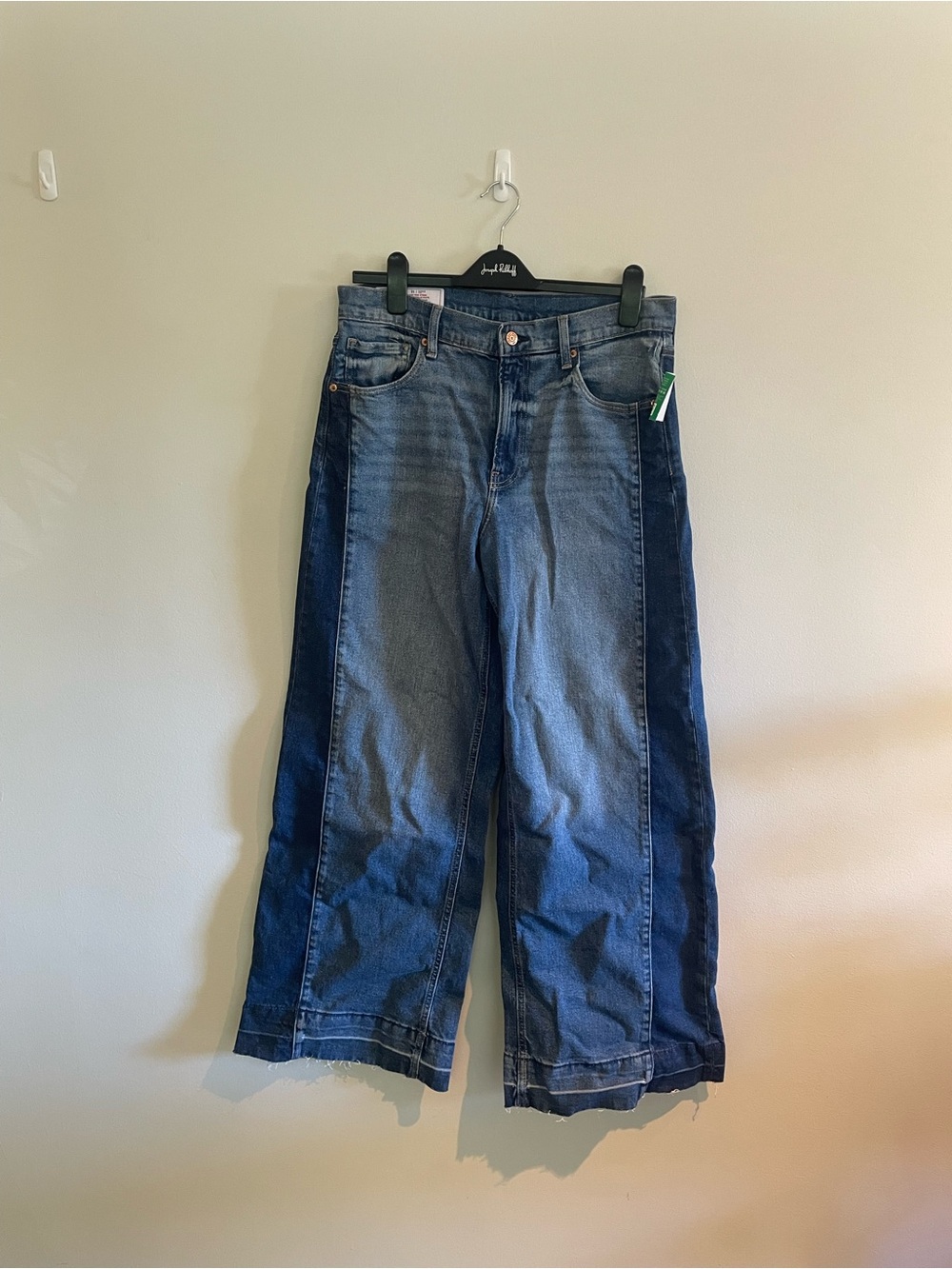 Gap Wide-Leg Two-Tone Blue Women's Jeans High Rise